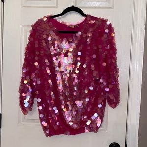 Pink sequins top
